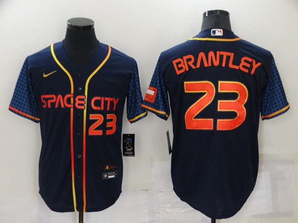 Men's Houston Astros #23 Michael Brantley 2022 Navy City Connect Cool Base Stitched Jersey